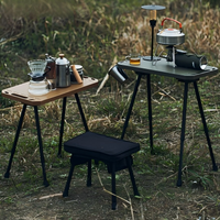 Mesa Táctica IGT Portátil de Plástico, Altura Ajustable, Plegable, Mesa Auxiliar para Camping, Barbacoa y Cocina al Aire Libre