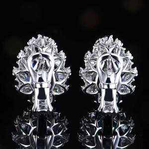 3.21ct Pear Cut Royal <b>Blue</b> Sapphire <b>Stud</b> <b>Earrings</b> 18K Gold 40pcs 1.027ct Diamonds Vivid Fire Natural Sapphire Fine Jewelry - Product Image 3