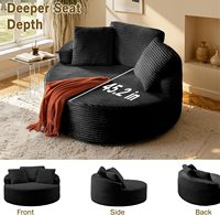 Chaise longue moderne en fausse fourrure noire surdimensionnée, sans assemblage requis, pour salon, hôtel, lit de repos, lecture, yoga