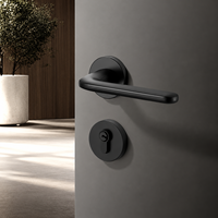 Serrures de porte intérieures en bois massif à fermeture magnétique silencieuse, design moderne et épuré, ensembles de serrures divisées pour la maison