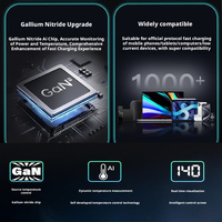 Chargeur GaN 100W ignifuge avec affichage intelligent AI, charge rapide PD/Type-C/USB-C pour téléphone portable et ordinateur portable avec affichage numérique
