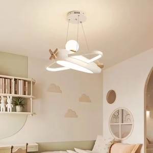 Candelabro de <span class=keywords><strong>techo</strong></span> <span class=keywords><strong>Led</strong></span> de diseño de avión nórdico regulable para guardería, lámpara de habitación de niños, decoración del hogar, <span class=keywords><strong>luminaria</strong></span> colgante de bola circular - Product Image 5