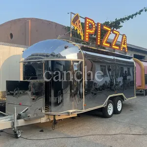 Camion de restauration rapide pour pizzas en plein air, personnalisé, en acier inoxydable, mobile, pour la vente - Product Image 1