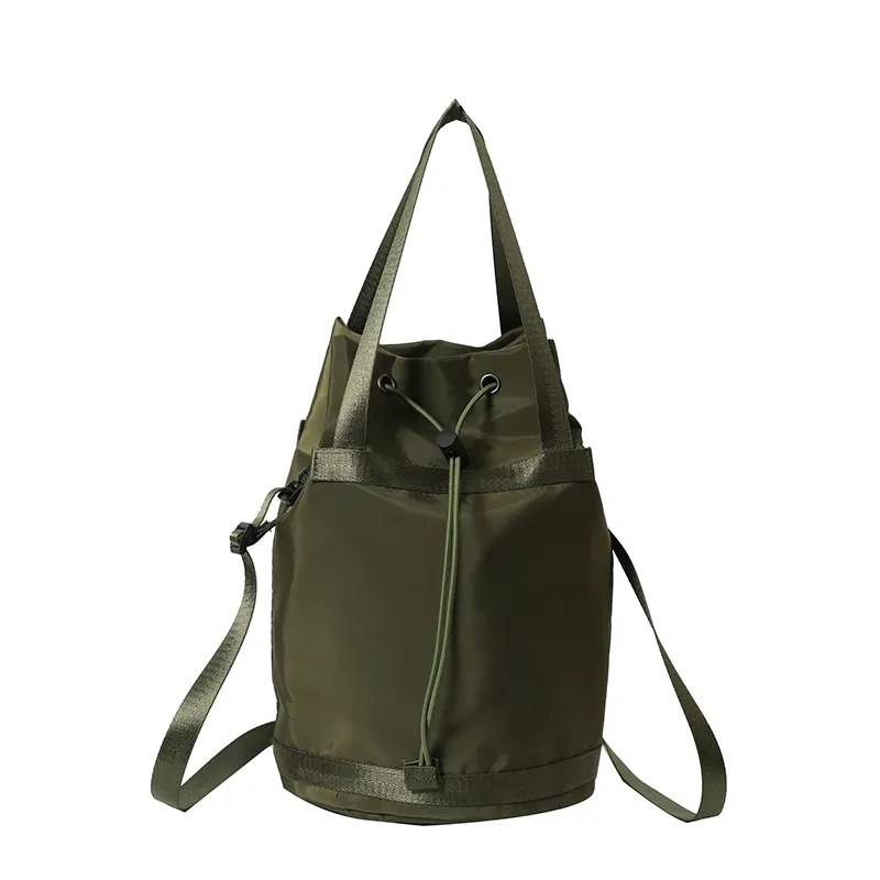 Großhandel Vintage Outdoor-Reise Schult asche Mode trend igen Nylon Rucksack mit Kordel zug