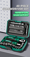 Juego de 40 Piezas de Destornilladores de Trinquete Multifunción, Juego de Herramientas de Acero Inoxidable de Alto Torque, Kit de Reparación Manual Profesional OEM para Bricolaje