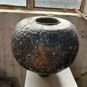 تصميم عتيق مقاوم للماء ومتين على طراز وابي-سابي منتجات مصنوعة يدويًا خالصة ديكور منزلي برطمانات فخارية - Product Image 5