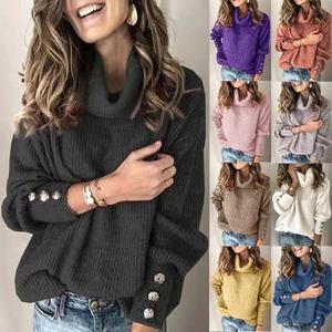 Pull tricoté à col roulé pour femme, style européen et américain, collection automne-hiver, idéal pour le dropshipping Shopify - Product Image 5