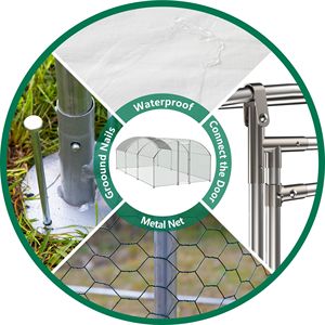 DB Large <b>Chicken</b> Coop <b>Walk</b>-<b>In</b> Steel Fence Cage Hen House Waterproof Anti-UV Cover Dome Shaped Metal <b>Chicken</b> <b>Run</b> for Outdoor Use - Product Image 3