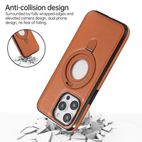 Étuis de téléphone de support d'anneau magnétique en cuir d'affaires de haute qualité pour Iphones 15 14 13 Pro Max housse de protection
