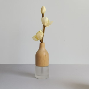 Hot Sale 30ml Wooden Lid Fireless Aromatherapy Glass Empty Bottle Mosquito Repellent Rattan <b>Diffuser</b> Stick Perfume Bottle - Product Image 2