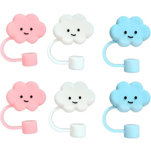 Venta al por mayor: Nuevas tapas de silicona de grado alimenticio con diseño floral para pajitas, tapones antipolvo para vasos de té con leche. - Product Image 5