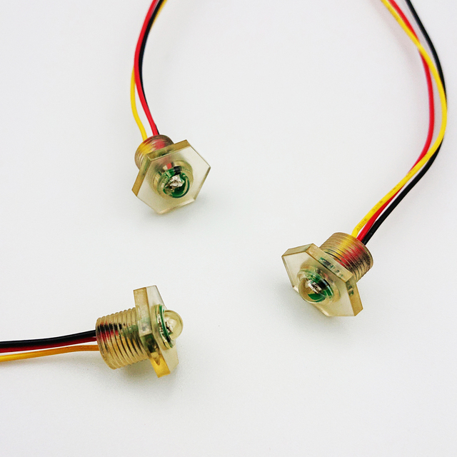 PSF PSU Optical Type Liquid Level Sensor / Yellow Water Leak Sensor in M12X1 With 3 Wires for Strong Acid