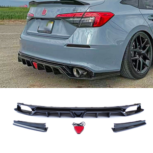 Spoiler Auto Professionali: Labbro Paraurti Posteriore Nero Lucido in PP per Honda Civic 11a Gen FE180 2022 - Product Image 3
