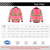 Veste de sécurité hivernale réfléchissante SMASYS ANSI Hi Vis, tissu Oxford 300D avec revêtement PU, doublure matelassée, capuche amovible, vêtements de travail, tailles S-5XL