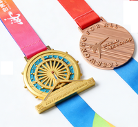 Médaille personnalisée en métal pour le sport, design or, argent, cuivre, pour course, danse, avec effet sable mouvant