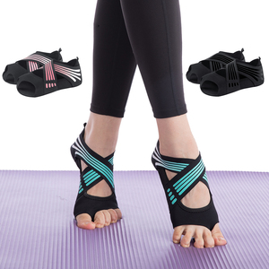 Chaussures de danse plates et respirantes pour femmes, idéales pour le yoga, le ballet et le Pilates, avec semelle antidérapante et bandes croisées ajustables - Product Image 1