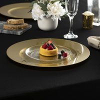 Assiettes décoratives rondes en plastique doré de 13 pouces pour dîner, fête de mariage, Baby Shower, anniversaire, Thanksgiving