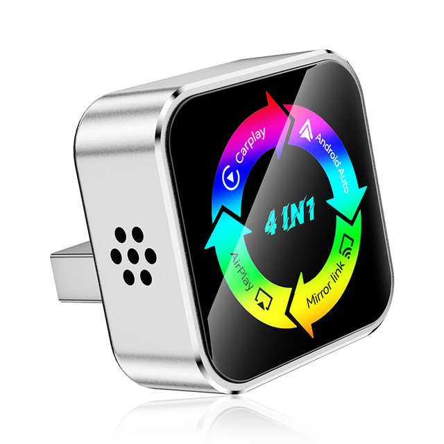 Custom logo Wireless Carplay Adapter 4 in 1 Android Auto Mirror Link AirPlay Plug and Play Universal for Original Screen