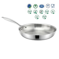 Poêle à frire triple couche en acier inoxydable 304, poêle de cuisson en acier inoxydable 18/10, poêles de cuisine à induction, Sartenes De Acero Inoxidable