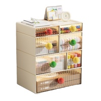 Commode à tiroirs multiples en plastique Boîte de rangement pour papeterie de bureau pour étudiants Ensemble organisateur empilable