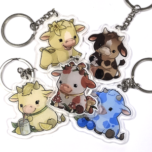 Nouvelle arrivée vache design breloques en plastique personnalisé votre logo transparent <span class=keywords><strong>double</strong></span> face impression porte-clés acrylique sur les clés de <span class=keywords><strong>voiture</strong></span> - Product Image 4