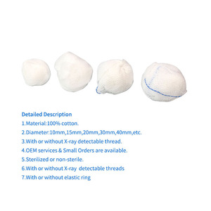 Blue Line X-Ray Detectable Gauze Balls Non-sterile 40s 28x18/Hospital Supplies Disposable Medical Gauze Balls - Product Image 6