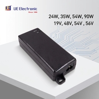 19V-56V 24W 35W 54W 90W Desktop AC/DC PoE Power Adapter Voeding voor camera's, draadloze toegangscontrolelezers, PoE netwerk injector