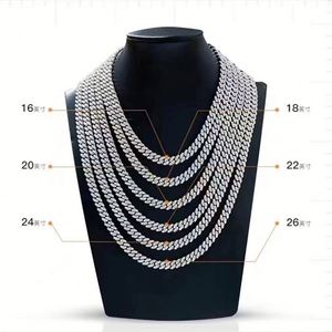 925 Argent Hip Hop Cubain Chaîne Collier Haute Qualité Plein Diamant Cubain Lien Chaîne Collier Moissanite Bracelet Collier - Product Image 2