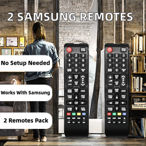 2'li Paket Yedek Samsung <span class=keywords><strong>Evrensel</strong></span> Uzaktan Kumanda, Tüm Orijinal Samsung <span class=keywords><strong>TV</strong></span>'ler için, 10m Menzil, ABS Malzeme, Programlama Gerektirmez - Product Image 2