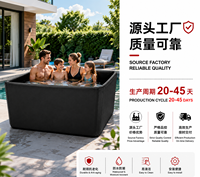 Grande piscine familiale gonflable noire en PVC Drop Stitch pour utilisation en extérieur dans la cour
