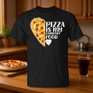 T-shirt « Pizza Is My Comfort Food » pour les amateurs de pizza, avec citation de meme - Product Image 3