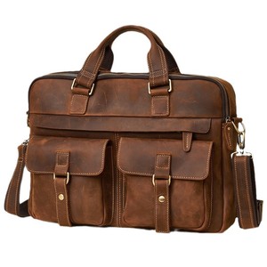Dujiang Genuine Leather Men's Business <b>Briefcase</b> 17 Inch Multi Functional Bag For Business Travel - Product Image 5