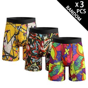 नवीनता यूरोपीय अमेरिकी पुरुषों की मुद्रित बॉक्सर शॉर्ट्स नवीनता विस्तारित लोचदार सांस और आकार अंडरवियर कमर - Product Image 2