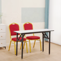 Table et chaises de salle à manger modernes en métal SUOTENG, empilables, très vendues, pour restaurants et mariages, usage de luxe