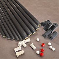 Manches de queue de billard en fibre de carbone de haute qualité 12,4 mm, fendues en deux, pré-échancrées, avec remplissage en mousse et insert de ferrule pour le snooker