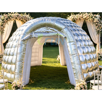 Dôme Gonflable Géant Luxe Argenté Métallisé avec Éclairage LED pour Mariages, Événements et Location en Boîte de Nuit