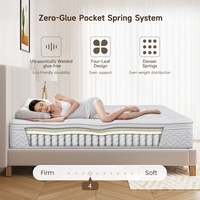 Matelas King Size Hybride de Luxe Moderne de Haute Qualité à Ressorts Ensachés Sans Colle pour Vente en Gros