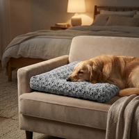 Coussin de couchage rectangulaire en fausse fourrure pour animaux de compagnie, rembourrage en fibre de polyester, tapis doux pour cage à chien, coussin lavable en peluche pour chat