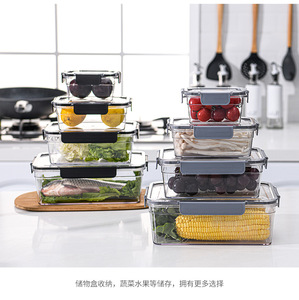 BPA Free PET Bếp Tủ Lạnh Snap Lock Air Nhựa <span class=keywords><strong>Container</strong></span> 7 Piece Kín Thực Phẩm Lưu Trữ <span class=keywords><strong>Container</strong></span> Sets Với Nắp Đậy - Product Image 3