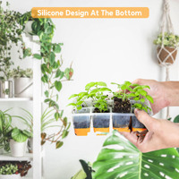 Plateau de semis en silicone à 12 alvéoles avec couvercle haut, réutilisable, en plastique, pour germination et plantation en pépinière ou en jardin