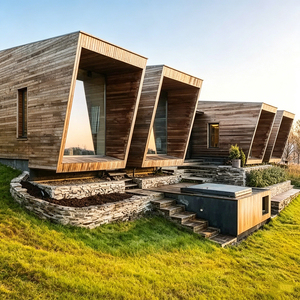 Cabane préfabriquée de luxe à isolation haute performance SIPs pour Airbnb, complexe hôtelier, glamping, vie en milieu isolé, parc de vacances commercial - Product Image 2