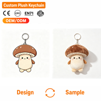 Porte-clés en peluche champignon personnalisé, en coton PP doux, breloque rembourrée, cadeau de fête OEM ODM