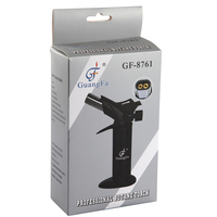 Gf-8761 feu grande crème brûlée cuisine Jet Butane torche Double flamme briquet coupe-vent pour narguilé