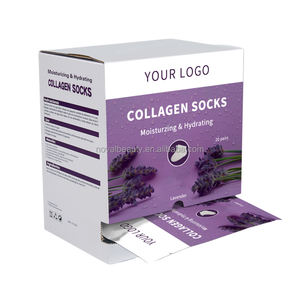 Venda por atacado de meias hidratante de colágeno para salão de beleza com máscara relaxante para pés e pés de marca própria - Product Image 2