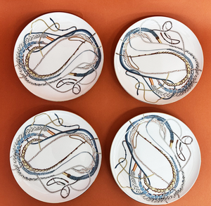 Juego de Platos para Carne de Cerámica de 4 Piezas Serie Scepter, Plato Ecológico con Decoración Blanca para Hotel o Restaurante, Opción de Regalo - Product Image 4