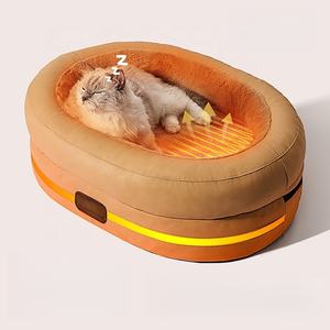 Beheiztes Katzen bett für kleine Katzen, beheiztes Haustier bett mit Timer & Temp verstellbar, elektrischer Bett heizungs wärmer für Kitten Cat - Product Image 1