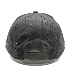 Casquettes personnalisées découpées au laser en gros – Casquette en maille polyester découpée au laser avec patch tissé - Product Image 5