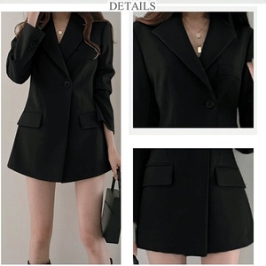 Spring Autumn <strong>Women</strong> Elegant Slim Blazer Long Sleeve Lapel Collar Long Jacket Lady High <strong>Waist</strong> Casual Suit <strong>Coat</strong> - Product Image 4