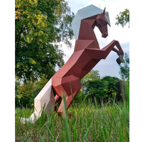 Grande statue de cheval volant d'art en métal moderne personnalisée sculpture de Pégase en acier inoxydable
