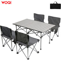 Vente en gros de tables et chaises de pique-nique en plein air WOQI Grand ensemble de meubles portables Tables et chaises pliantes pour banquet en plein air et camping